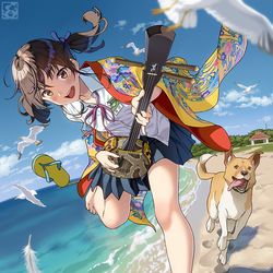 This is a pixiv picture whose title is 看板娘「蒼囲空」１８周年記念.
