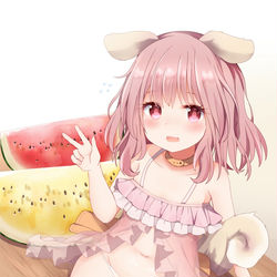 This is a pixiv picture whose title is 白桃すいか.