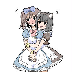 This is a pixiv picture whose title is 女の子×女装男子絵まとめ.