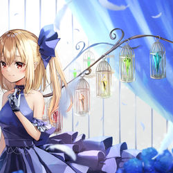 This is a pixiv picture whose title is 籠の中の鳥.