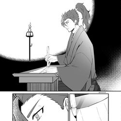 This is a pixiv picture whose title is 1584年5月18日（新暦）森長可 命日.