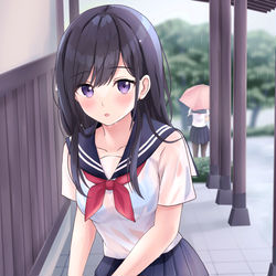 This is a pixiv picture whose title is 「濡れてしまいましたね…」.