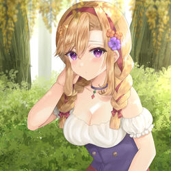 This is a pixiv picture whose title is 【仕事絵】花飾り、似合ってますか？.