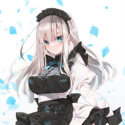 This is a pixiv picture whose title is 🖤白黒逆メイド.