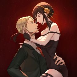 This is a pixiv picture whose title is Loid × Yor.
