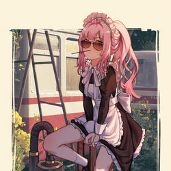 This is a pixiv picture whose title is Maid Calli.