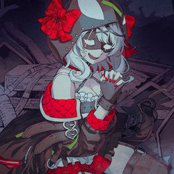 This is a pixiv picture whose title is 『偽物人間40号』coverd 沙花叉クロヱ.