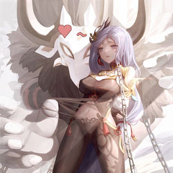 This is a pixiv picture whose title is 申鹤与丘丘人暴徒.