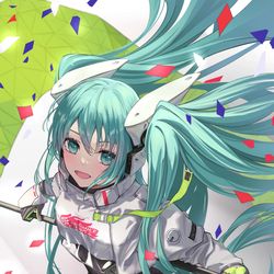 This is a pixiv picture whose title is レーシングミク2022.
