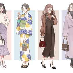 This is a pixiv picture whose title is 🌸🍦🍁❄️.