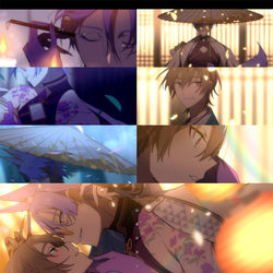 This is a pixiv picture whose title is 夜宴.