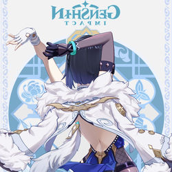 This is a pixiv picture whose title is Yelan (Behind the preview).