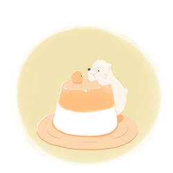 This is a pixiv picture whose title is オレンジミルクプリン.