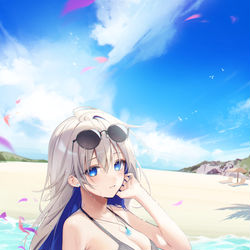 This is a pixiv picture whose title is 海辺のアトリエ.