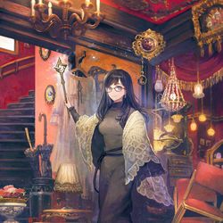 This is a pixiv picture whose title is アンティーク店の魔女.