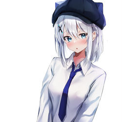 This is a pixiv picture whose title is 白髪彼女.