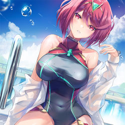 This is a pixiv picture whose title is 水着ホムラちゃん.