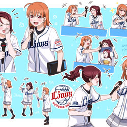 This is a pixiv picture whose title is 野球コラボでイチャイチャするちかりこのまとめ.