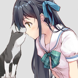 This is a pixiv picture whose title is kiss.