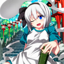 This is a pixiv picture whose title is ジョギング休憩妖夢ちゃん！.