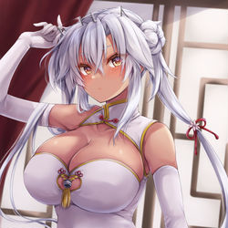 This is a pixiv picture whose title is 白チャイナドレス武蔵しゃん.