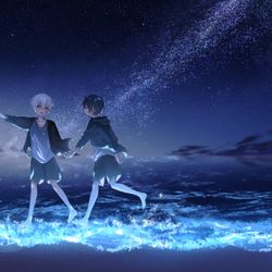 This is a pixiv picture whose title is 青の涙.