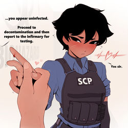 This is a pixiv picture whose title is SCP Hand Holding.