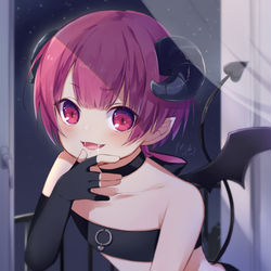 This is a pixiv picture whose title is 「こんばんわ」.