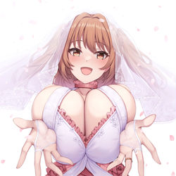 This is a pixiv picture whose title is ウェディングドレスノゾミちゃん.