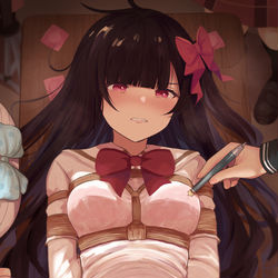 This is a pixiv picture whose title is 捕まったスパイ　智珠らんか.