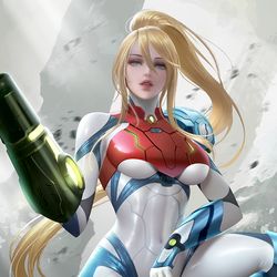 This is a pixiv picture whose title is Samus Aran.