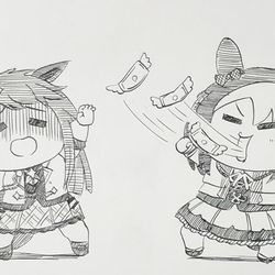 This is a pixiv picture whose title is たぬき漫画の動画化.