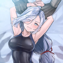 This is a pixiv picture whose title is 競泳タイツ申鶴さん.