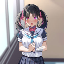 This is a pixiv picture whose title is 「つっ…次の日曜日…一緒に遊びに行かない！？」.