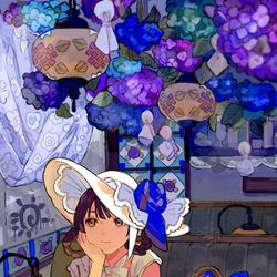 This is a pixiv picture whose title is 喫茶あまやどり.