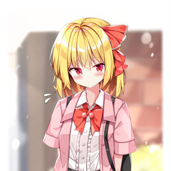 This is a pixiv picture whose title is 初デートに緊張するルーミアちゃん.