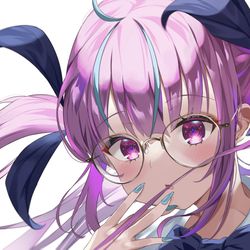 This is a pixiv picture whose title is 湊あくあメガネ差分/ホロライブ.