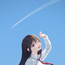 This is a pixiv picture whose title is 「明日、雨だね」.