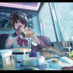 This is a pixiv picture whose title is 貴方は何を塗って食べる？.