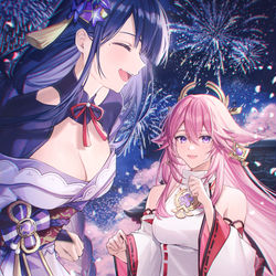 This is a pixiv picture whose title is 🎆.