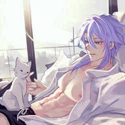 This is a pixiv picture whose title is Good morning kitty 😋.