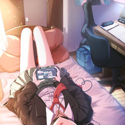 This is a pixiv picture whose title is 明日テスト…….