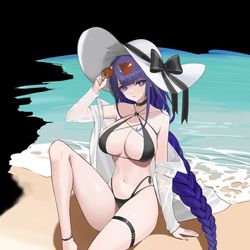 This is a pixiv picture whose title is 水着 雷電将軍.