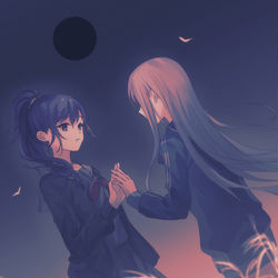 This is a pixiv picture whose title is 黒い月.
