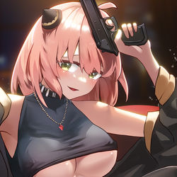 This is a pixiv picture whose title is 23歳 是杀手 阿尼亚.