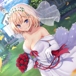 This is a pixiv picture whose title is 花嫁の奈々ちゃん.