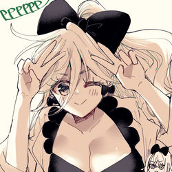 This is a pixiv picture whose title is リボンポニテミーミン.