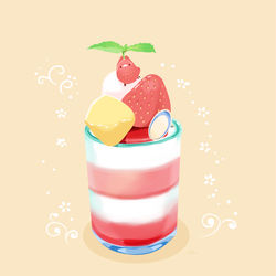 This is a pixiv picture whose title is いちごとマンゴーのジュレ.