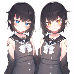 This is a pixiv picture whose title is 黒姉妹双子.