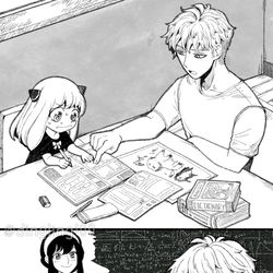 This is a pixiv picture whose title is [SPYxFAMILY間諜家家酒]愛的抱抱.